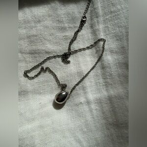 Elegant Silver water drop Pendant Long Necklace sweater chain